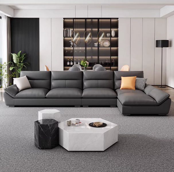 意式真皮沙发北欧风现代简约客厅 